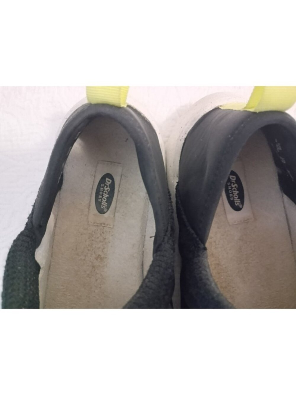 Dr Scholls Black Quilted Slip-On Shoes Neon Accents Size 8.5M Versatile For Indo - Picture 10 of 11